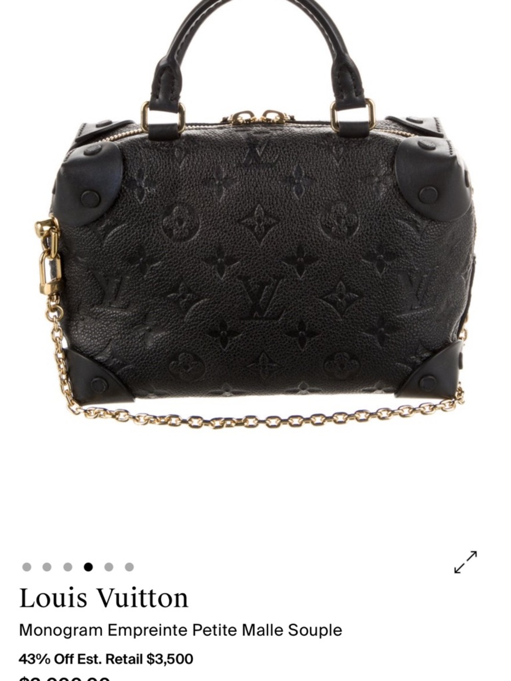Louis Vuitton Petite Malle Souple Monogram Empreinte Leather shoulder bag - Picture 4 of 11